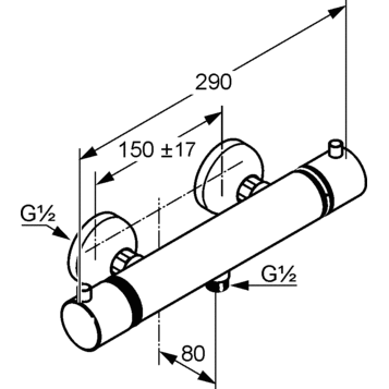 Термостат KLUDI OBJEKTA 352000538 для душа настенный с подключением шланга