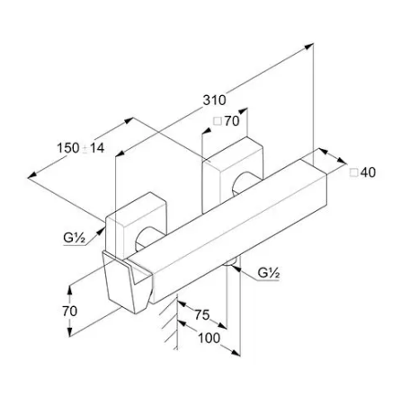 Смеситель KLUDI DECUS 548313975 для душа настенный с подключением шланга