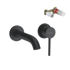 Смеситель KLUDI BOZZ BLACK SET 382443976S для раковины настенный встраиваемый со скрытой частью в комплекте