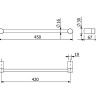 Держатель полотенца KLUDI VELA R 5898039 широкий 450 мм