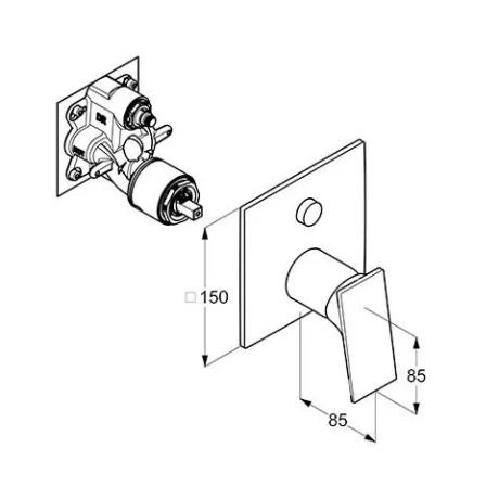 Смеситель KLUDI DECUS 547595375 для ванны и душа встраиваемый внешняя часть с переключателем воды