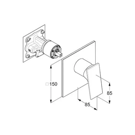 Смеситель KLUDI DECUS 547555375 для душа встраиваемый внешняя часть