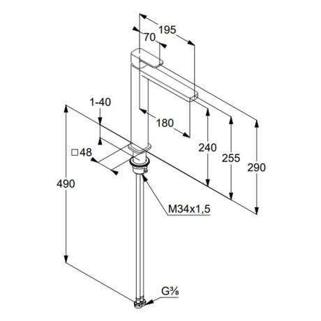 Смеситель KLUDI RENON 42298N575 для раковины на одно отверстие высокий