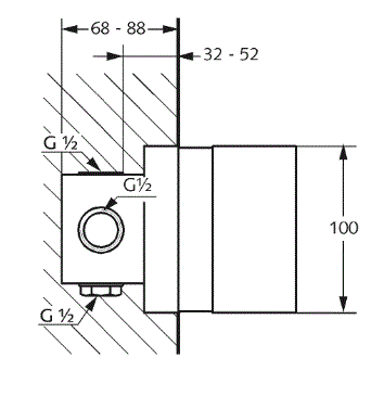 Встраиваемая часть KLUDI 38828 смеситель для душа