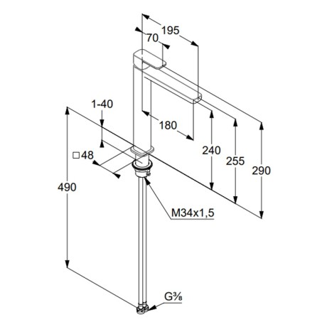 Смеситель KLUDI RENON 422983975 для раковины на одно отверстие высокий