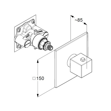 Термостат KLUDI DECUS 54739N175 для ванны и душа центральный встраиваемый внешняя часть
