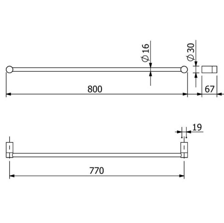 Держатель полотенца KLUDI VELA R 58961N5 широкий 800 мм