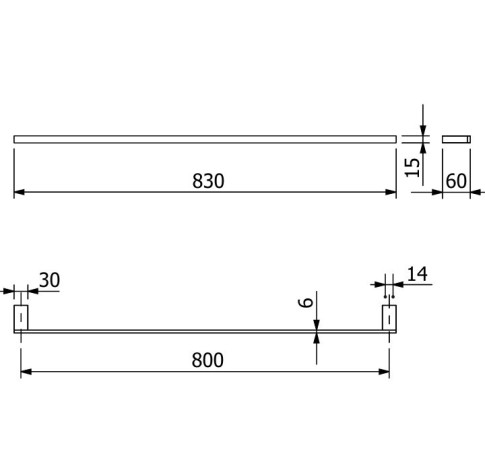 Держатель полотенца KLUDI VELA C 31961N0 широкий 800 мм
