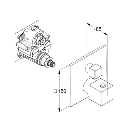 Термостат KLUDI DECUS 54885N575 для душа встраиваемый на 1 потребителя внешняя часть