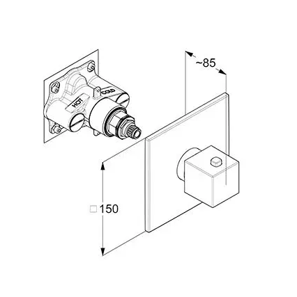 Термостат KLUDI DECUS 547395375 для ванны и душа центральный встраиваемый внешняя часть