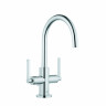 Смеситель KLUDI NOVA FONTE Puristic 201180515 для раковины на одно отверстие двухвентильный с донным клапаном