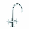 Смеситель KLUDI NOVA FONTE Classic 201180520 для раковины на одно отверстие двухвентильный с донным клапаном