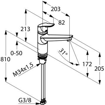 Смеситель KLUDI OBJEKTA 325780575 для кухни