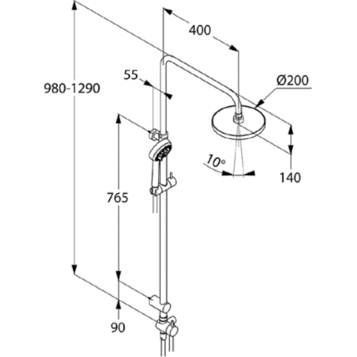 Душевая система KLUDI LOGO NEO 6809305-00 без смесителя и термостата