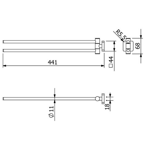 Держатель полотенца KLUDI VELA S 25977N5 двойной