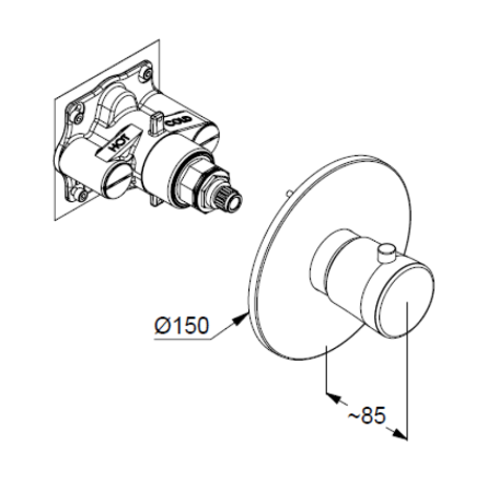 Термостат KLUDI BALANCE 527390575 для ванны и душа центральный встраиваемый