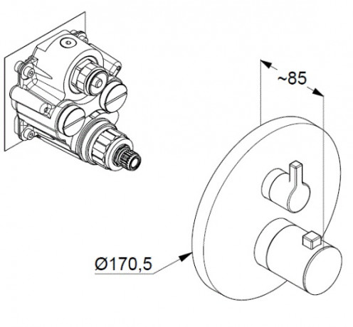 KLUDI NOVA FONTE Black, душевой комплект с термостатом для душа, арт. 208313915