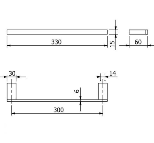 Держатель полотенца KLUDI VELA C 31962N2 широкий 300 мм