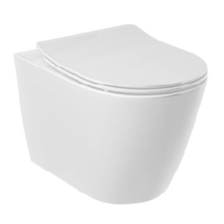 Унитаз KLUDI RESA D 23WCSET43 подвесной безободковый с сиденьем крышкой с плавным опусканием