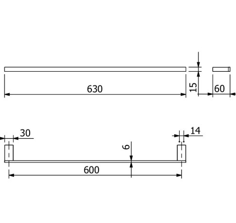 Держатель полотенца KLUDI VELA C 31979N0 широкий 600 мм