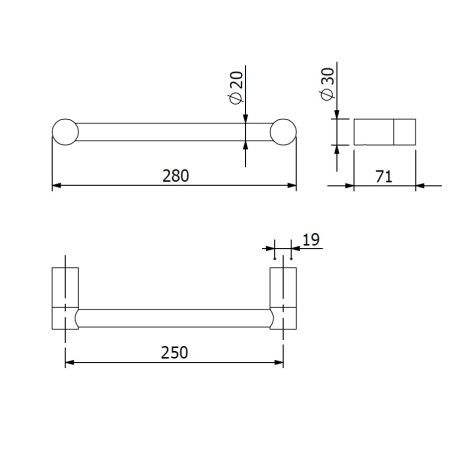 Поручень KLUDI VELA R 58981N0 для ванны