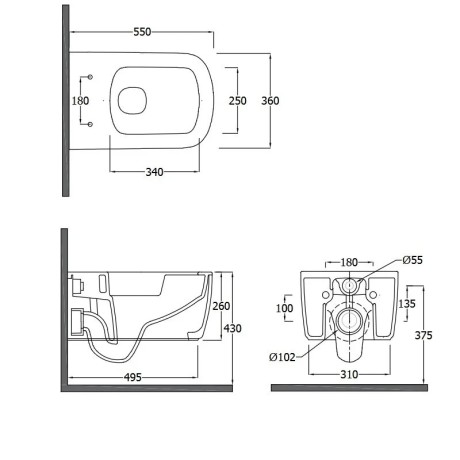 Унитаз KLUDI RESA S 27WCW01O2 подвесной безободковый