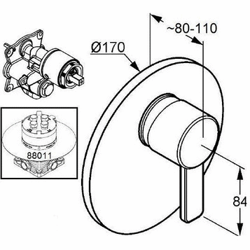 Смеситель KLUDI ZENTA 386558675 для душа встраиваемый внешняя часть