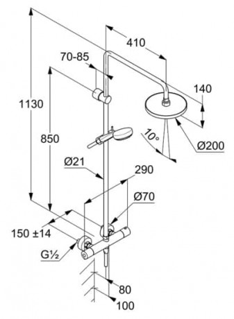 Душевая система KLUDI LOGO 6809405-00 с термостатом