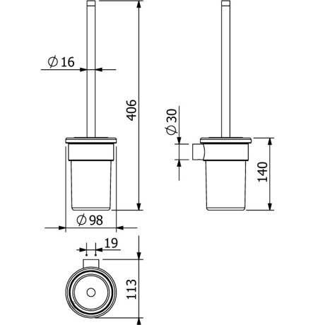 Туалетный ершик KLUDI VELA R 5897453 подвесной