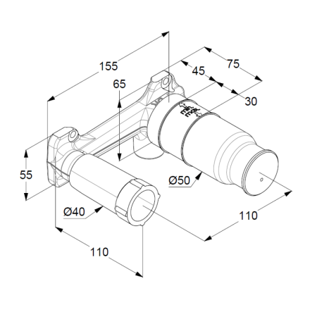 Встраиваемая часть KLUDI 38242 смеситель для раковины на 2 отверстия