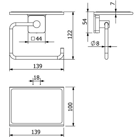 Держатель туалетной бумаги KLUDI VELA S 25971N1 подвесной
