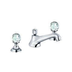 Смеситель KLUDI ADLON 5104605G5 для раковины на три отверстия двухвентильный хрустальные рукоятки «Made with Swarovski® Elements»