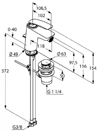 Смеситель KLUDI BALANCE 522169175 для биде однорычажный