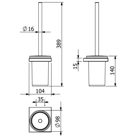 Туалетный ершик KLUDI VELA C 3197405 подвесной