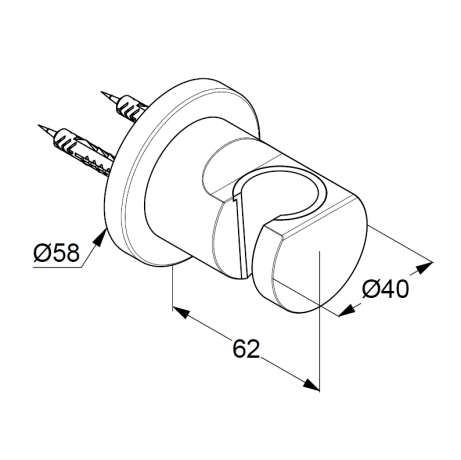 Держатель ручного душа KLUDI NOVA FONTE Puristic 20552N0-15