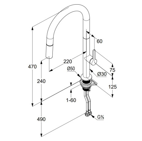 Смеситель KLUDI AUREA 558520575 для кухни с выдвижным изливом