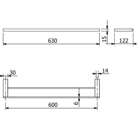 Держатель полотенца KLUDI VELA C 31988N0 широкий 600 мм