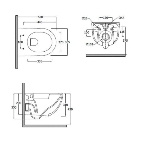 Унитаз KLUDI RESA D 24WCSET43 подвесной безободковый с сиденьем крышкой с плавным опусканием
