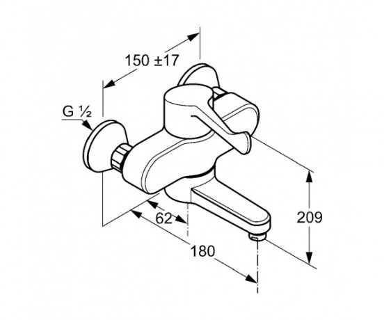 Смеситель KLUDI MEDI CARE 349220524