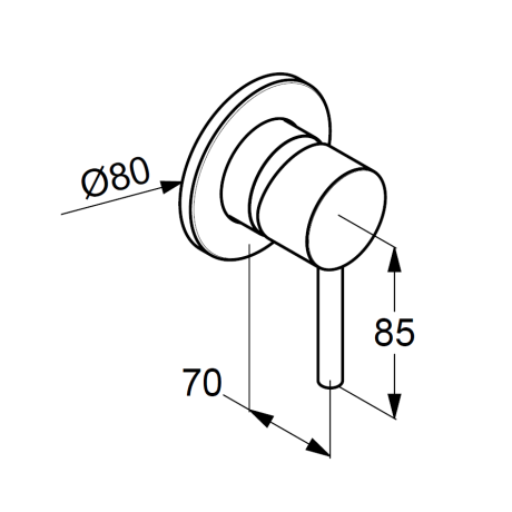 Смеситель KLUDI BOZZ BLACK 389253976 для душа встраиваемый внешняя часть