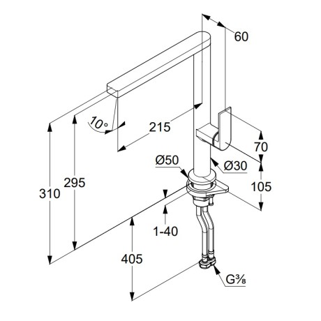 Смеситель KLUDI QORD 568036675 для кухни