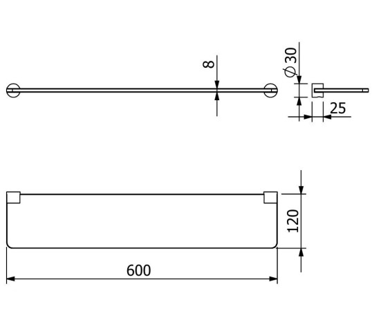 Полочка стекло KLUDI VELA R 58973N2 подвесная