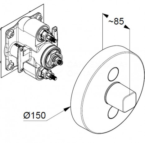 Термостат KLUDI PUSH 387120538 для ванны и душа встраиваемый на 2 потребителя внешняя часть