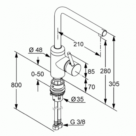 Смеситель KLUDI L-INE 428170577 для кухни