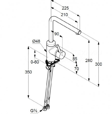 Смеситель KLUDI L-INE 428143977 для кухни