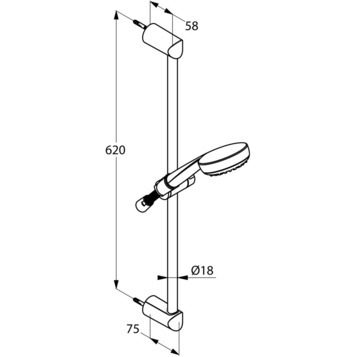 Душевой гарнитур KLUDI LOGO 6816005-00 один вид струи