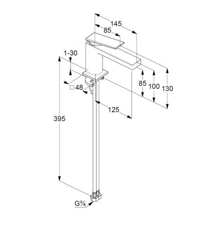 Смеситель KLUDI DECUS 54290N175 для раковины на одно отверстие однорычажный