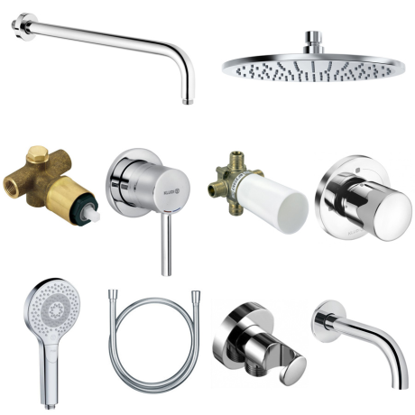 Комплект для душа KLUDI BOZZ 386340576 10 в 1 верхний душ 250 мм