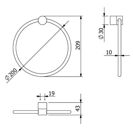 Держатель полотенца KLUDI VELA R 5897805 кольцо